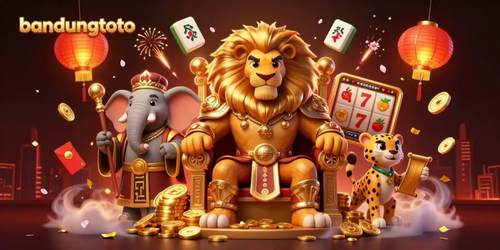 Experience thrilling gaming with bandungtoto featuring vibrant characters, slots, and casino elements.