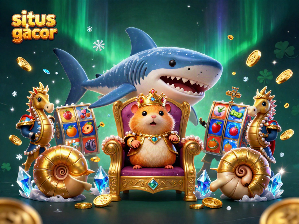 Experience situs slot gacor with a golden hamster king and casino elements in an immersive 3D scene.