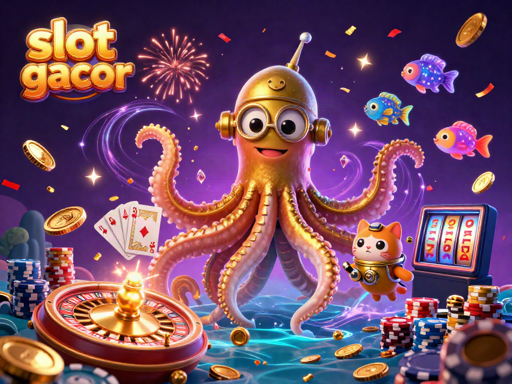 Generate excitement with slot gacor as golden coins fly and a kraken emerges majestically.