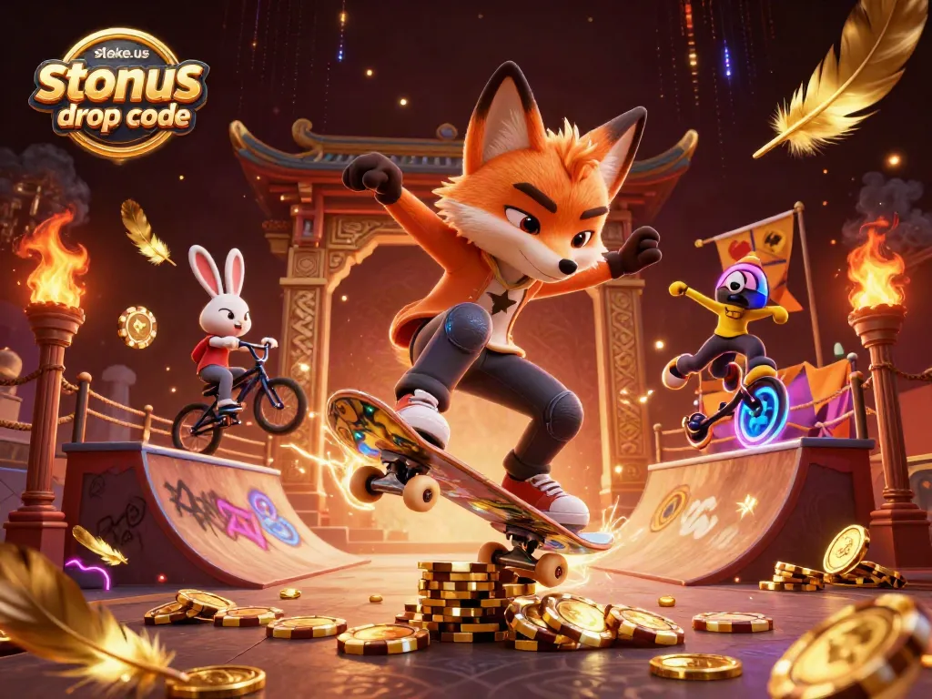 Engage with the action using stake.us bonus drop code showcased in a vivid casino-themed scene.