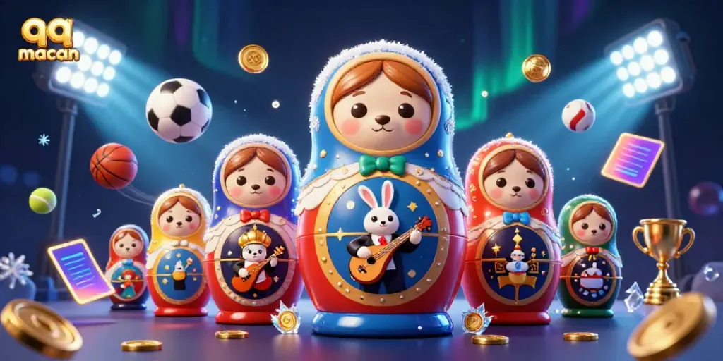 Engaging scene with qq macan characters and casino elements for an exciting gaming atmosphere.