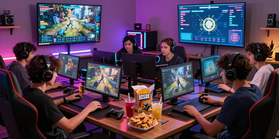 Engaged players enjoying the bos88 gaming experience with vibrant setups and live stats displayed