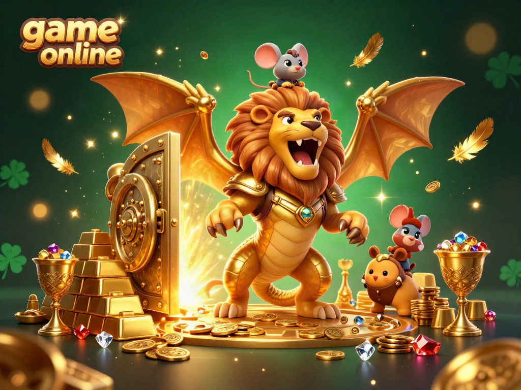 Experience intense gaming fun with the chimera and mouse jockey in this vibrant game online scene.