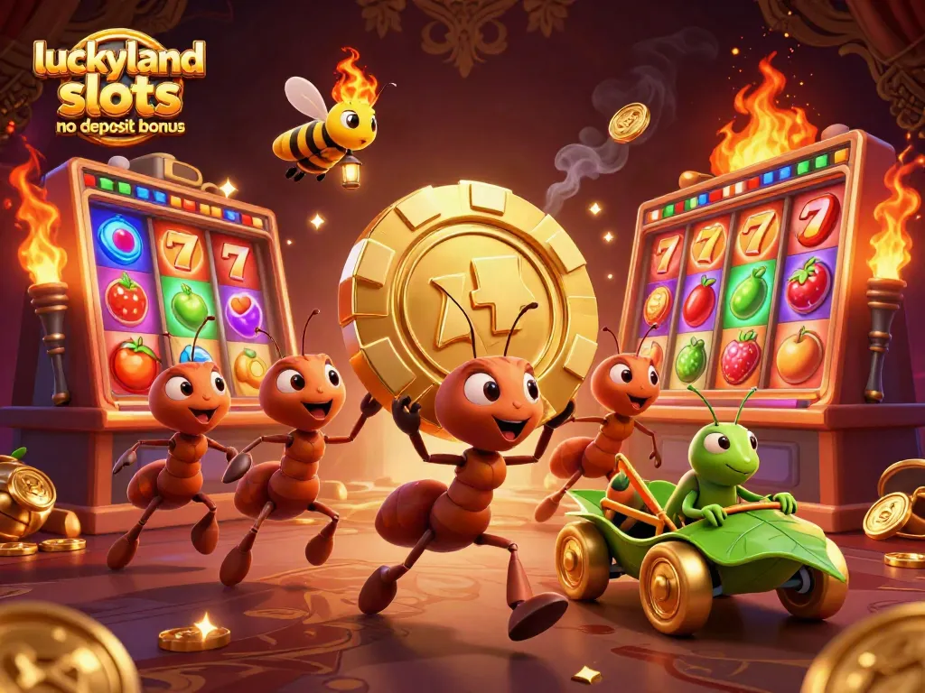 Experience the exciting luckyland slots no deposit bonus through dynamic cartoon heist characters and rich casino elements.