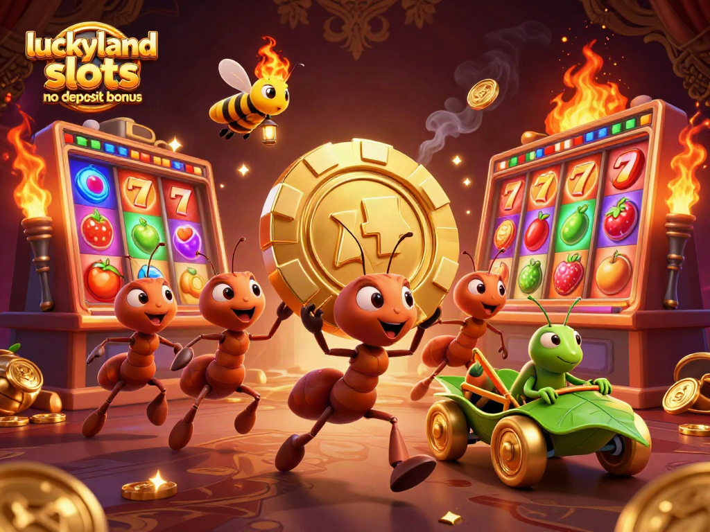 Experience the exciting luckyland slots no deposit bonus through dynamic cartoon heist characters and rich casino elements.