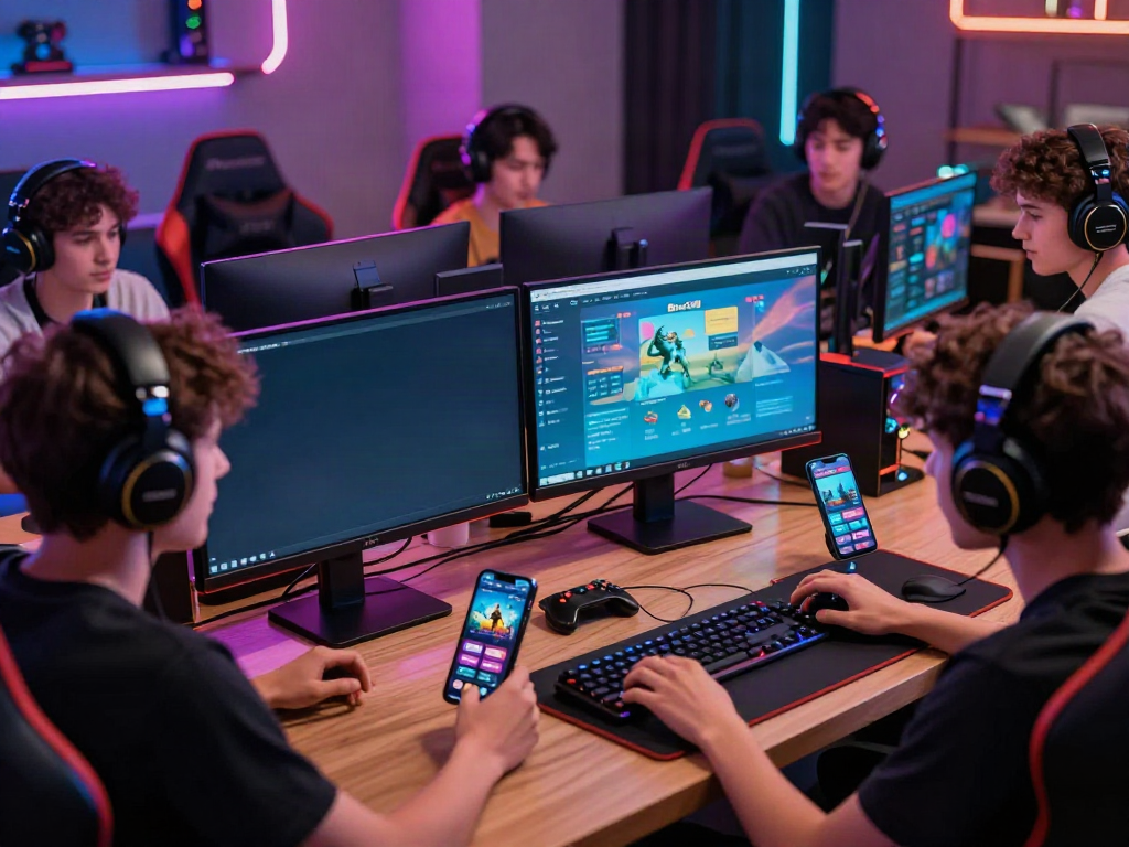 Engaged players experiencing bro138's digital-first gaming setup with vibrant graphics.