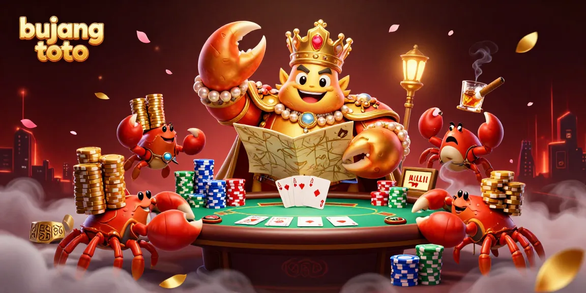 Experience thrilling moments with bujang toto in a vibrant casino scene featuring a golden crab emperor.