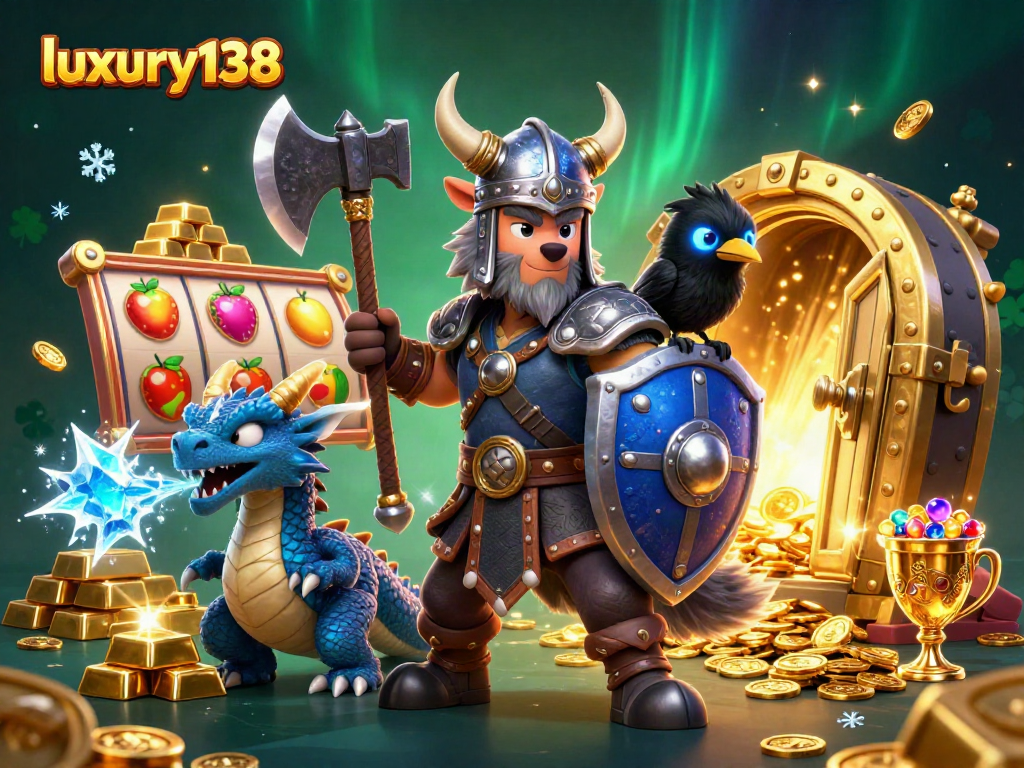 Menangkan jackpot di luxury138 sambil dikelilingi oleh harta karun dan karakter epik.