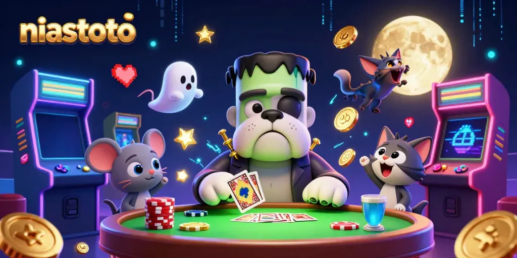 NiaStoto reveals thrilling gaming action with a lively monster dealer and casino elements.