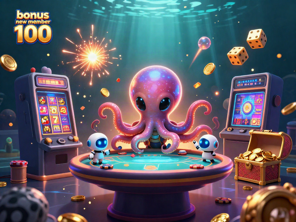 Experience the excitement of slots with bonus new member 100 in a vibrant cosmic scene