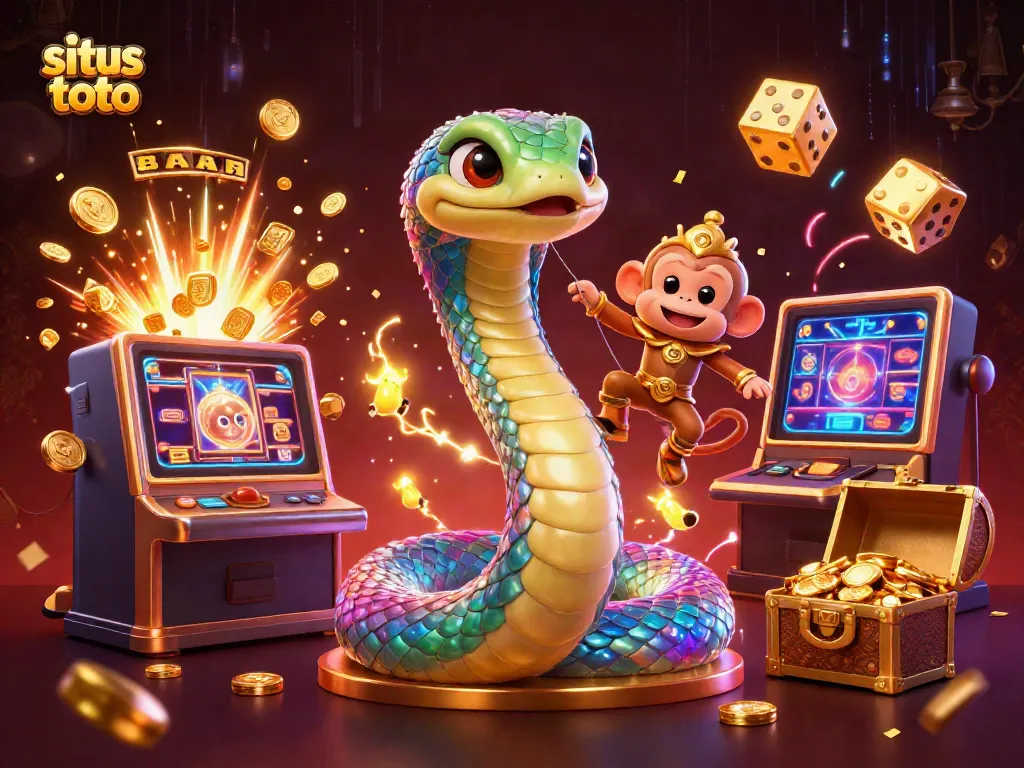 Engage in thrilling jackpot excitement at situs toto with colorful 3D illustrations of casino games.