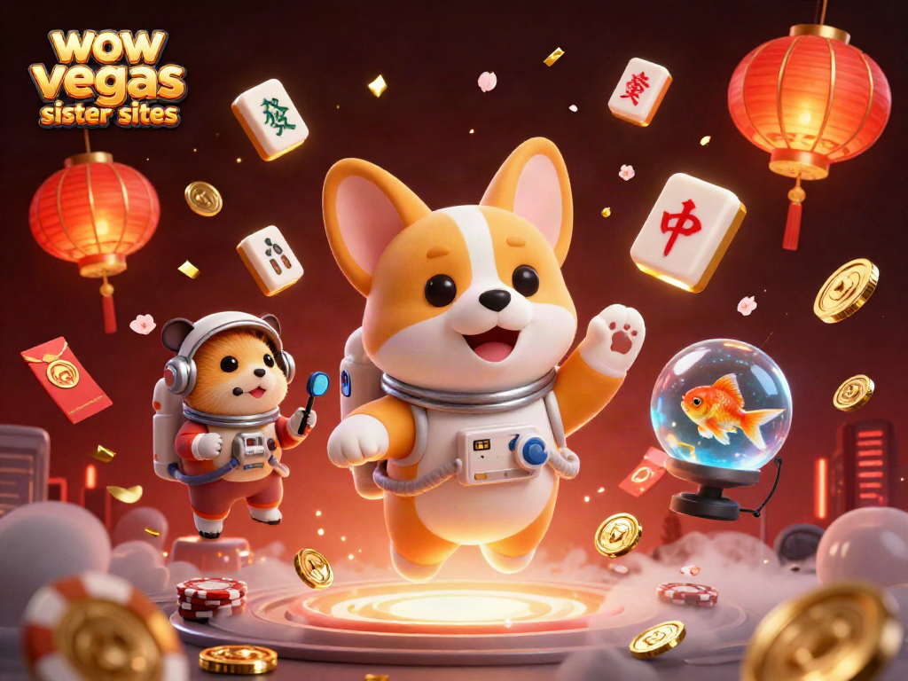 Engage with the thrill of winning at wow vegas sister sites with floating characters and vibrant gaming elements.