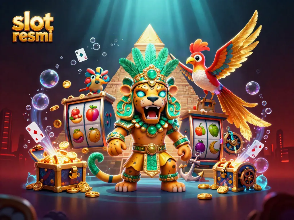 Spin to win at slot resmi, featuring exquisite Mayan aesthetics and vibrant gaming elements.