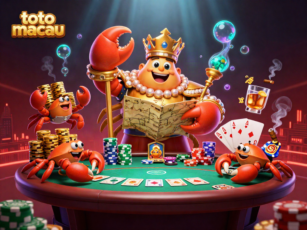 Melihat toto macau, kepiting emas besar menguasai permainan poker di dunia kasino yang megah.