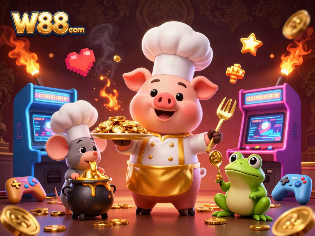 Experience thrills with W88 com in a vibrant casino scene filled with golden rewards and gaming excitement.